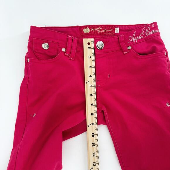 VTG Y2K 90s Apple Bottom Jean Bermuda Shorts Size 3/4 Low Rise Stretch Fuchsia - Picture 6 of 11
